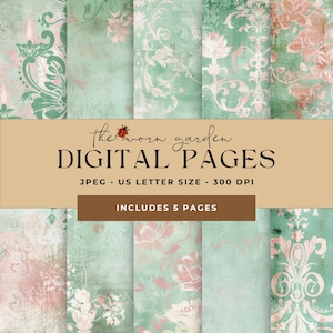 Digital paper, junk journal papers, scrapbook paper, vintage junk journal pages, printable digital journal pages, scrapbooking paper.