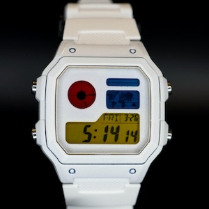 Custom Mecha Anime White Casio Royale AE1200 Watch Mod