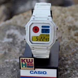 Custom Mecha Anime White Casio Royale AE1200 Watch Mod