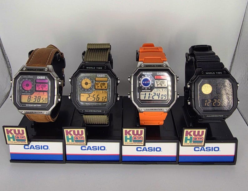 NASA-tema anpassad Casio Royale AE1200 klockmod bild 6