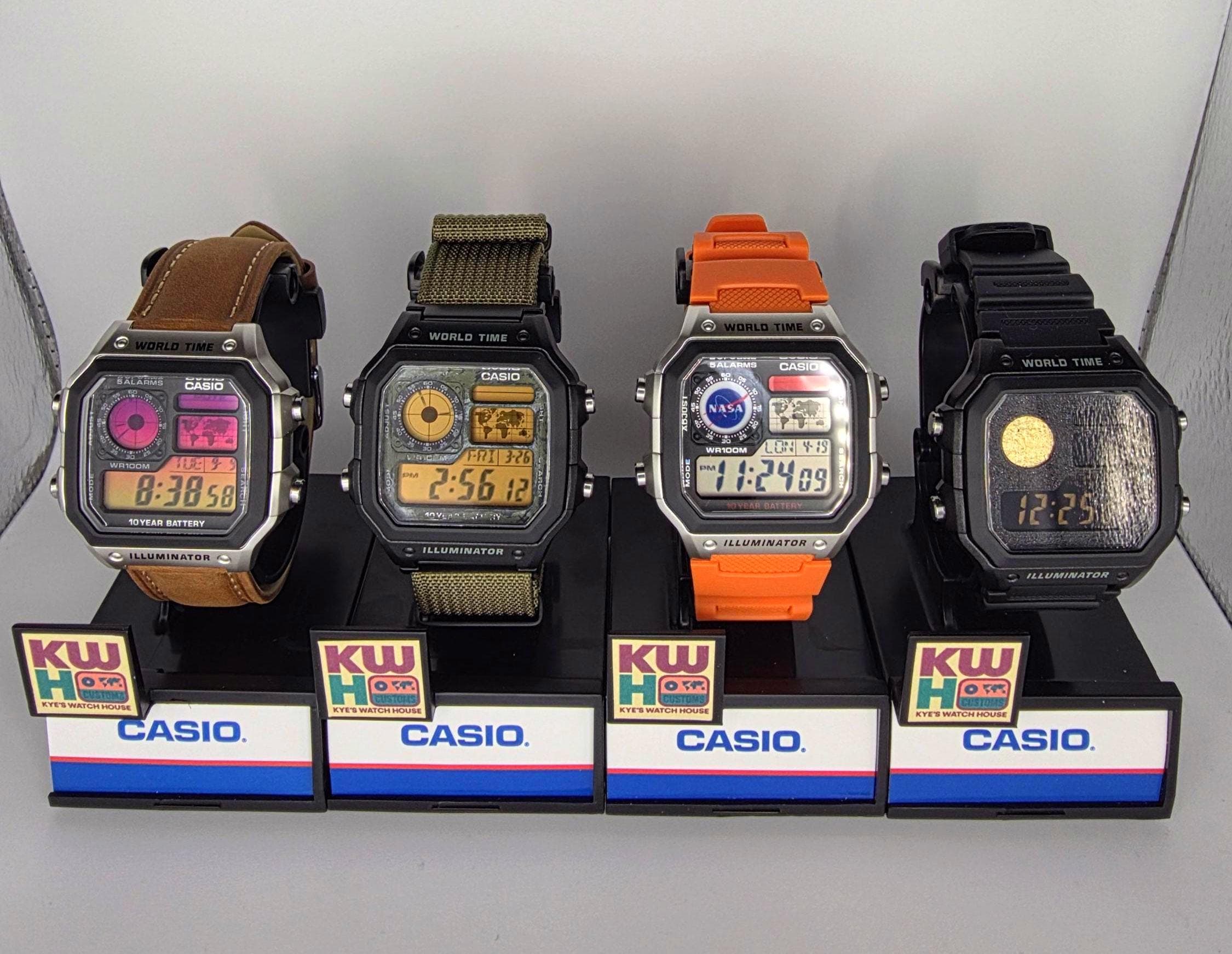 Vaporwave Casio Royale AE1200 Watch Mod: Gradient LCD, Genuine