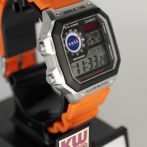 NASA-tema anpassad Casio Royale AE1200 klockmod bild 2