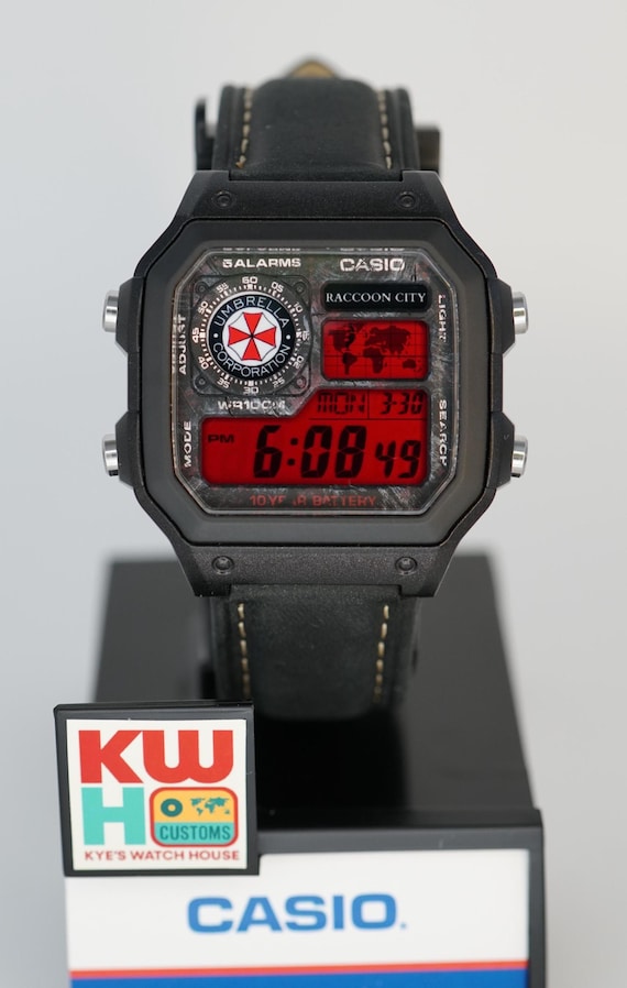 Custom Resident Evil Themed Casio AE1200 Watch Mod - Etsy