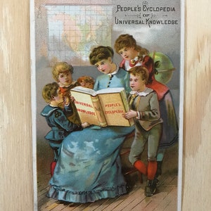 Vtg Peoples Encyclopedia of Universal Knowledge Trading Card/Advertising Card