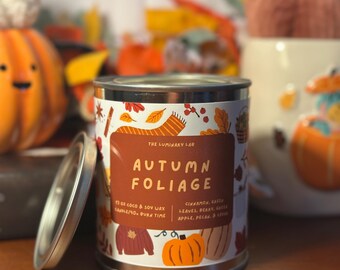 Fall Candle/Autumn Foliage/Made With Clean Scents In Coco And Soy Wax/Autumn Decor Item