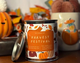 Fall Candle/Harvest Festival/Made With Clean Scents In Coco And Soy Wax/Autumn Decor Item