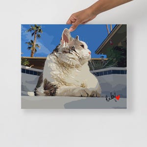 MEOW LIFE Cat Poster | Cat Lover | Cat Mom |Cat Digital Download Funny Cat Poster |Cat Artwork | Colorful Pop-Art | Palm Springs Decor