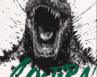 ゴジラ ゴジラ 1954 ホラー映画ポスター復刻版 約18x12インチ #2