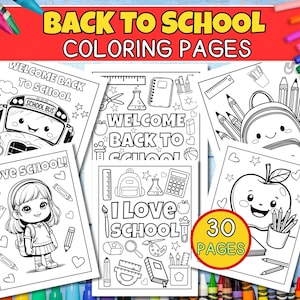 Back to School Coloring Book: 30 Fun Printable Pages (PDF Download