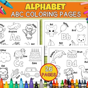 ABC Alphabet Coloring Pages: Preschool Kindergarten Printable (PDF Download)