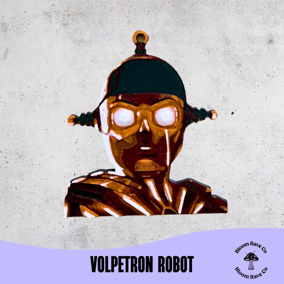 Volpetron Vector VOLPETRON Robot Charm: 3D Kandi Emblem - Etsy