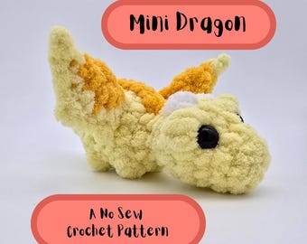 Patrón de crochet para amigurumi de mini dragón sin costuras