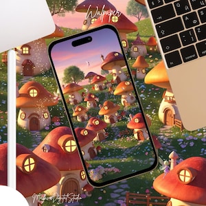 Fairy and Baby Dragon Wallpaper, Magical Fantasy iPhone Background, Cute Pastel Forest Phone Lock Screen