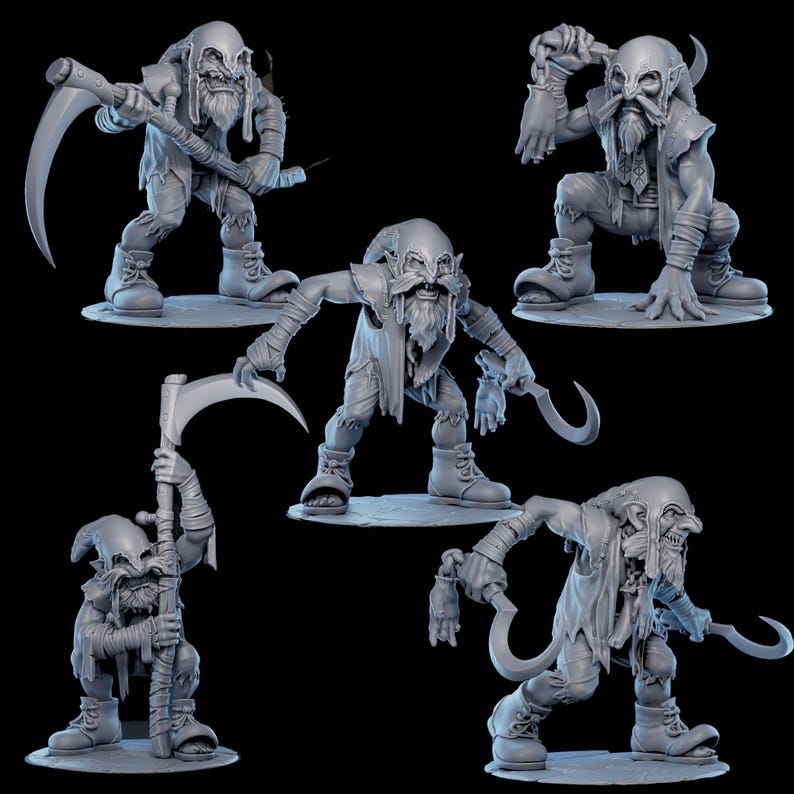 Mammoth Factory, Red Cappers (Redcap) | TTRPG Minis | DnD Pathfinder Shadowdark |