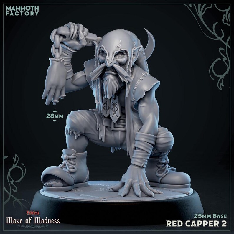 Mammoth Factory, Red Cappers (Redcap) | TTRPG Minis | DnD Pathfinder Shadowdark |