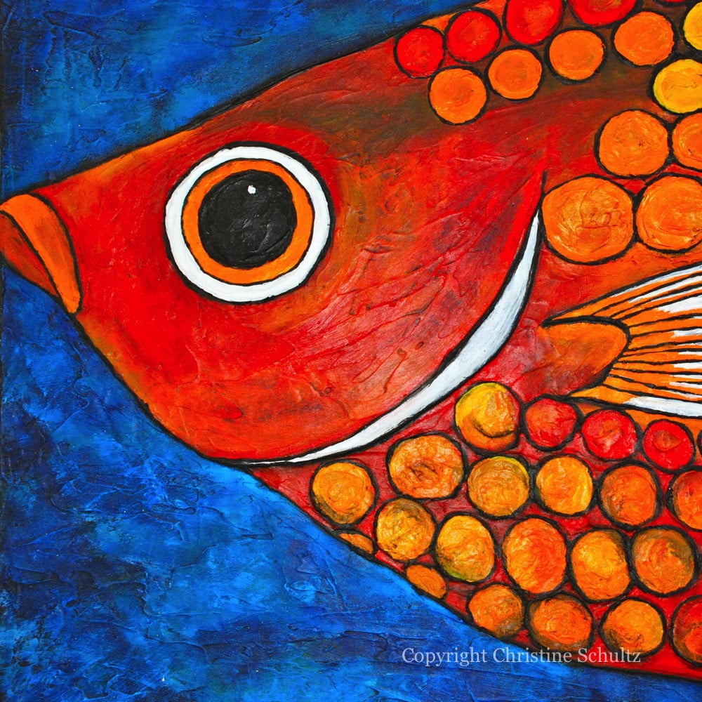 Fish Painting Fine Art on Canvas | Etsy