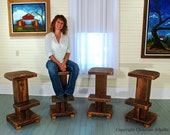 Barstools Set of Three Handmade From Reclaimed Cypress Mississippi Original