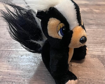 Vintage Disney Flower Skunk Plush Bambi Disneyland Walt Disney World 7 inch