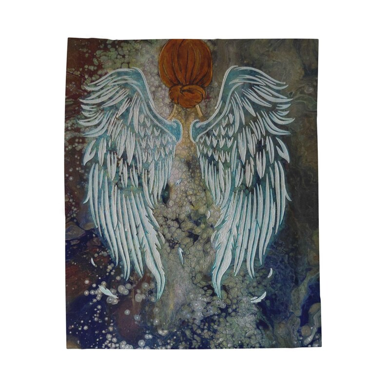 Angelic Velveteen Plush Blanket - Whispers on Canvas - Cozy Throw image 3