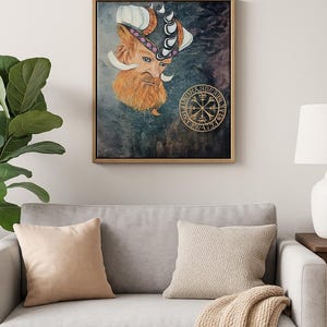 Viking Canvas Wall Art: Norse Mythology Decor, Gift for History Lovers