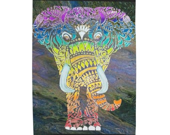 Elephant Velveteen Plush Blanket: Ancestral Balance Throw