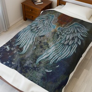 Angelic Velveteen Plush Blanket - Whispers on Canvas - Cozy Throw image 4