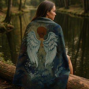 Angelic Velveteen Plush Blanket - Whispers on Canvas - Cozy Throw image 1