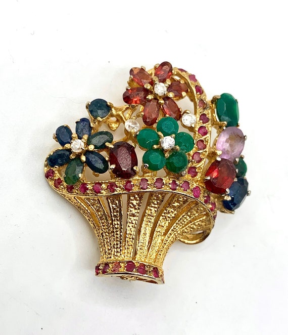 Vintage Ruby, Emerald, Blue & White Sapphire and A