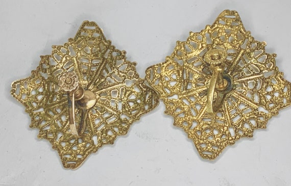 Antique Victorian Gold Plated Sterling Floral Fil… - image 2