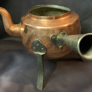 Vintage Swedish Copper Footed Teapot Coffee Kettle