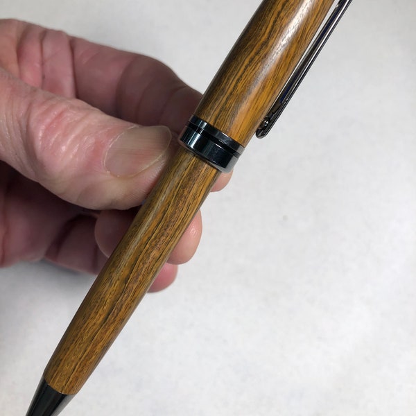 Stabilized And Dyed Curly Maple Pen Blank - 3/4 X 3/4 X 5 - Black