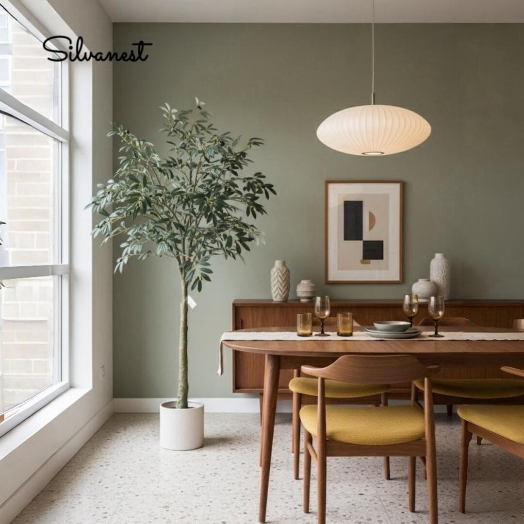 Sivanest Artificial Olive Tree 6FT Tall Faux Silk Plant for Home Office ...