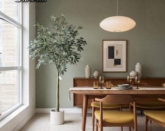 Sivanest 6ft Artificial Olive Tree 6FT Tall Faux Silk Plant for Home Office Decor Indoor Fake Potted Tree with Wood Branches and Fruits