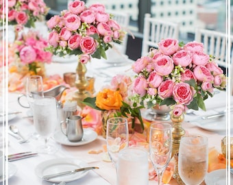 A Bouquet of 8 Lifelike Artificial Peonies with Stems, Perfect for Centerpiece Decor on Dining Tables, Wedding Arrangements,Bridal bouquet