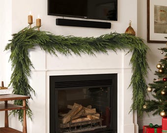 Real Touch Cedar Garland (6 FT, 2 Pcs) - Christmas Greenery Decor