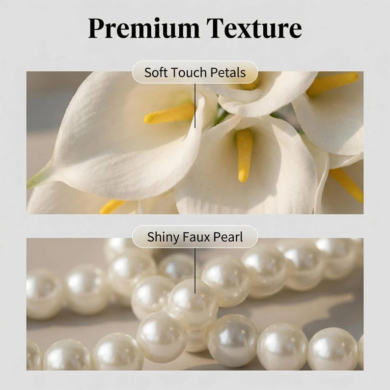 Calla Lily Bridal Bag with Pearl Cascade image 10