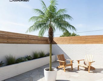 8FT Artificial Palm Tree, Realistic Faux Tropical Indoor Tree, Plant Only, Pot Not Included