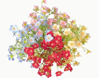 4, 8 or 16 Bundles Artificial Wildflowers, Mini Silk Flowers for Wedding Centerpieces