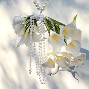 Calla Lily Bridal Bag with Pearl Cascade image 6