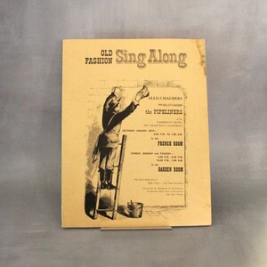 May include: A vintage poster advertising an "Old Fashion Sing Along" event featuring the "Pipeliners" at the Fairmount Hotel in San Francisco, California. The poster features a black and white illustration of a person on a ladder painting a sign.