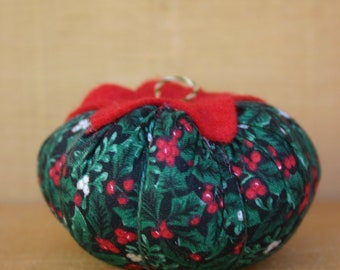 Tomato Pincushion with a Red Top