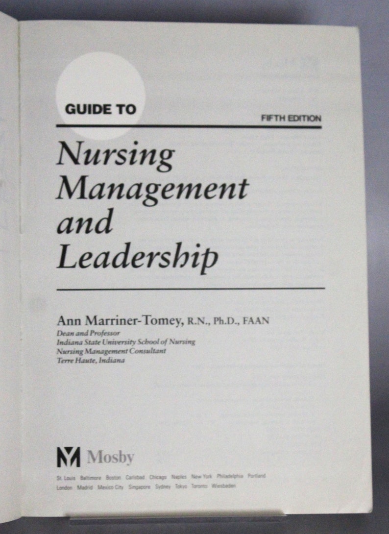 Guide to Nursing Management and Leadership (1996) - Etsy