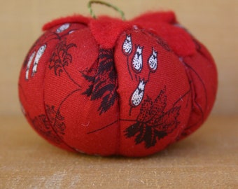 Tomato Pincushion with a Red Top