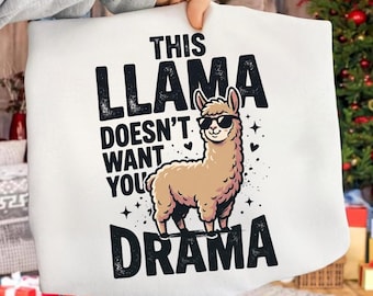 Rolig lama PNG: Söt lamaälskare djurhumor, vintage alpacka-stil tecknad png (digital nedladdning)