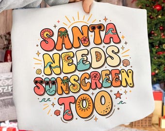 Jultomten behöver också solskyddsmedel PNG: Jul i juli strandtomte, rolig sommarsemester png (digital nedladdning)
