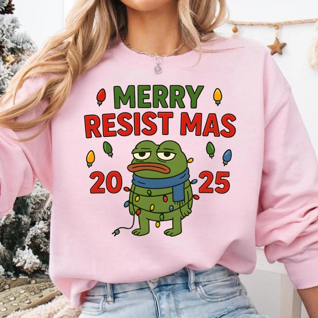 Resistmas Rabbit Merry Resistmas 2025 PNG: Funny Christmas Meme Holiday Design (digital ...