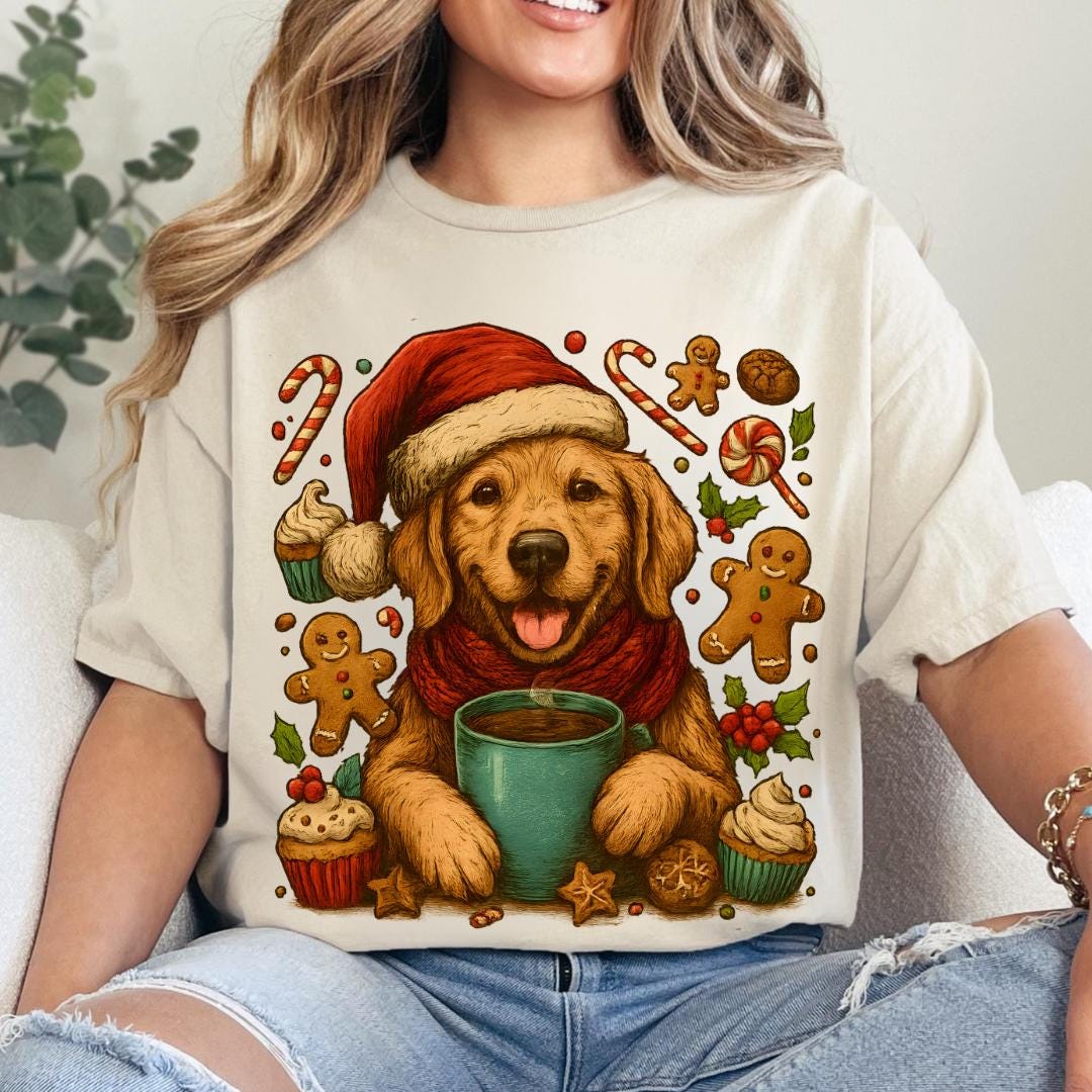 Christmas Puppy Cocoa PNG – Santa Hat Clipart, Holiday Gingerbread ...