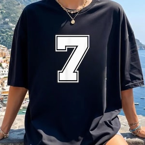 Nummer 7 PNG: Varsity Style Grafik (Digitaler Download)