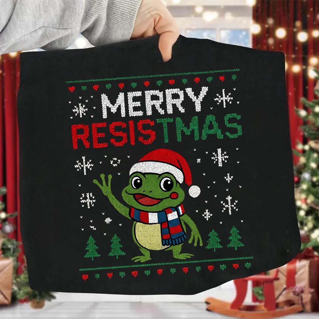 Resistmas Rabbit Merry Resistmas PNG: Funny Christmas Meme Ugly Sweater Design (digital ...