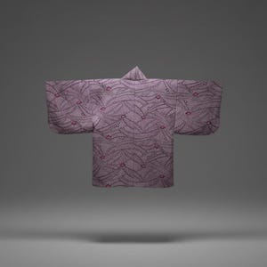 Vintage Japanese Haori｜Deep Purple with Subtle Pattern｜Length 79cm × Sleeve Width 65cm｜Good Condition